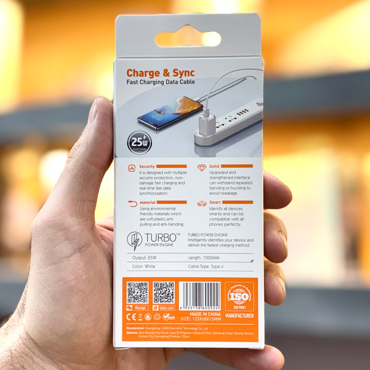 قیمت و مشخصات کابل تایپ C از برند الدینیو