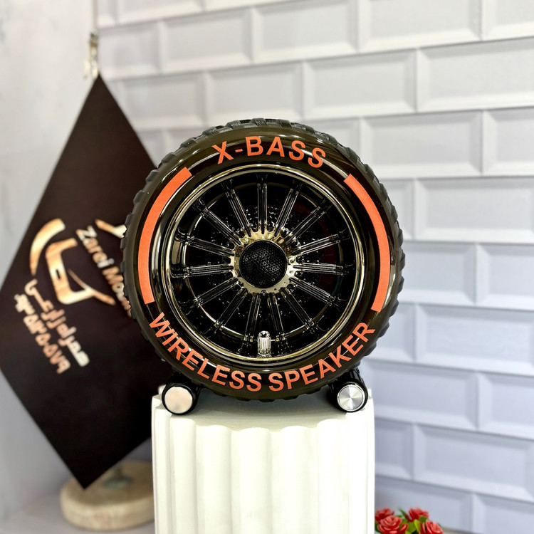 اسپیکر قابل حمل شبیه لاستیک خودرو با صدای قدرتمند و بیس قوی