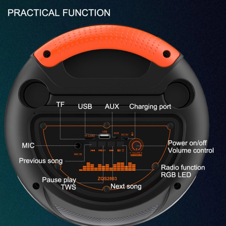 اسپیکر بلوتوثی حرفهای Sing-e ZQS2803 با بیس قوی
