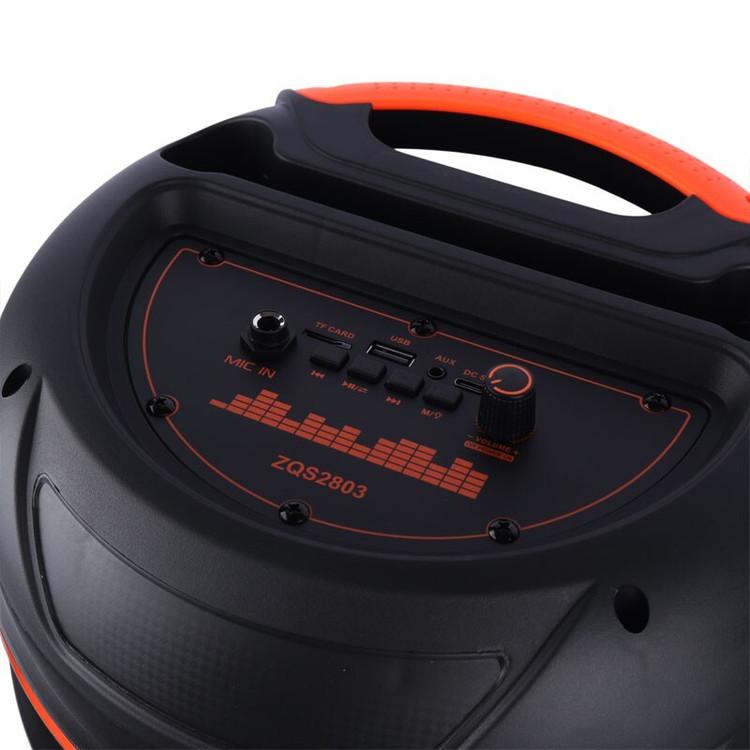 اسپیکر بلوتوثی قابل حمل Sing-e مدل ZQS2803 دارای دو ساب 8 اینچی با میکروفون بیسیم و کنترل